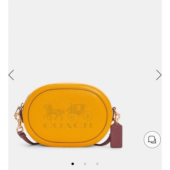 - Mustard pebble grain Coach Camera Bag. NWT - Picture 6 of 9